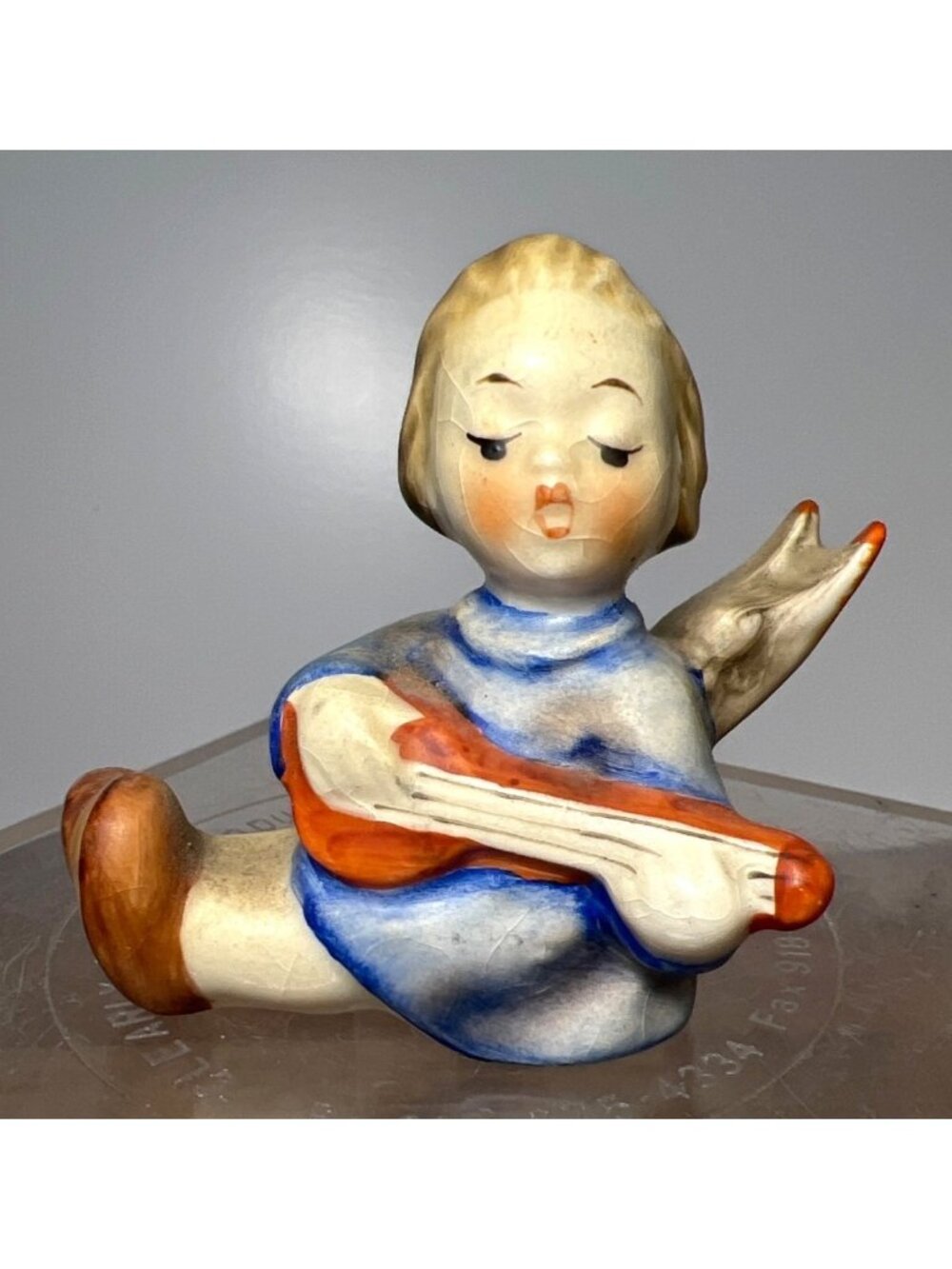 Vintage Goebel Hummel Angel Figurine With Mandolin Hand-Painted Porcelain